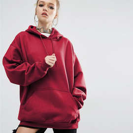 S-5XL ebay 秋冬欧美新款宽松纯色运动连帽蝙蝠袖卫衣女装H66
