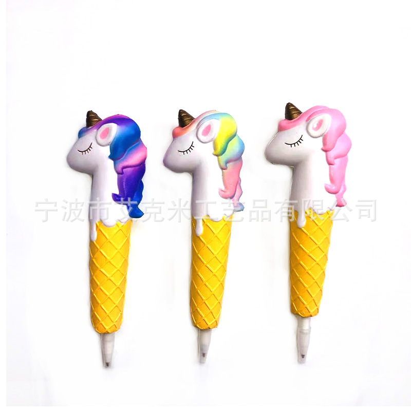 squishy慢回弹仿真玩具 pu慢回弹独角兽笔套 厂家定制定做pu笔|ru