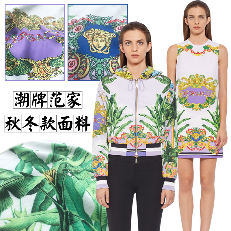 2018新款 潮牌范家秋冬款服装手工DIY布料印花面料