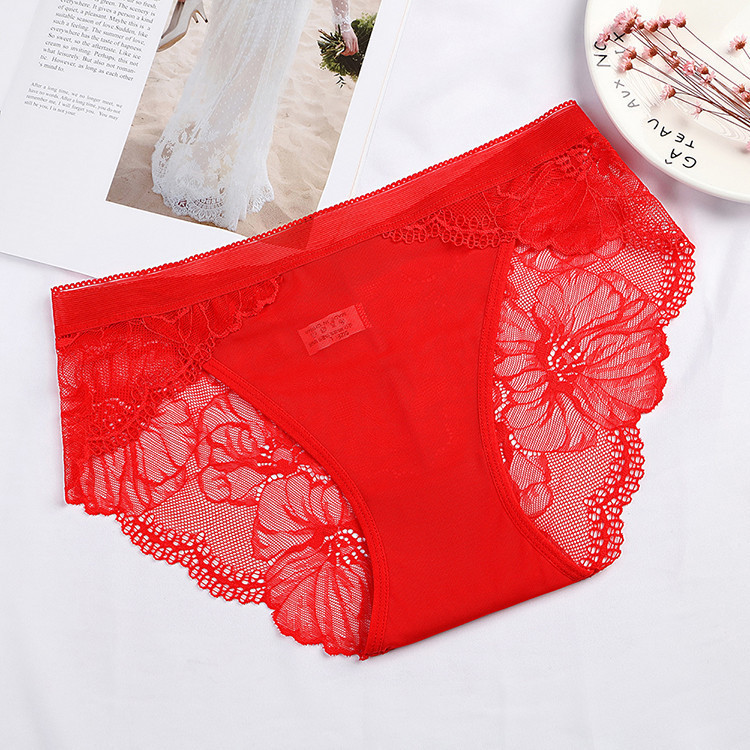 Mesh Seamless Mid-Waist Panties Women's Plus Size Sexy Lace Breathable Cotton Crotch Hip Briefs 1531 Mesh Seamless Mid-Waist Panties Women's Plus Size Sexy Lace Breathable Cotton Crotch Hip Briefs 1531