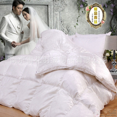 20新款真丝羽绒被壳 双层真丝提花面料 不跑绒 厂家直销