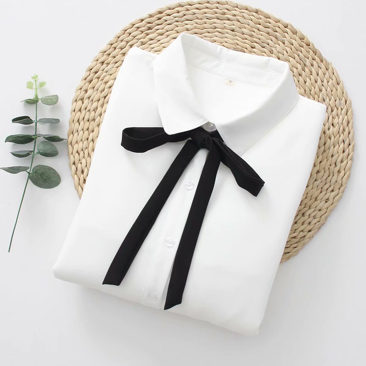 2018新款白色雪纺加绒衬衫女长袖保暖冬韩版学生百搭加厚打底衬衣