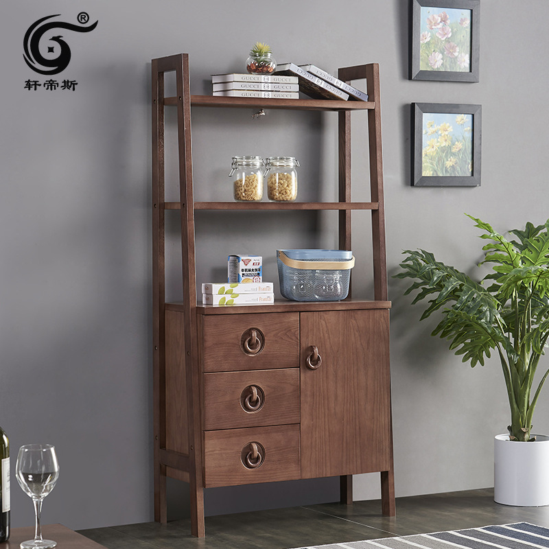 Walnut solid wood Bookcase Sideboard multi-function design Storage cabinet TV cabinet High cabinet Japanese Side cabinet Favorite cabinet