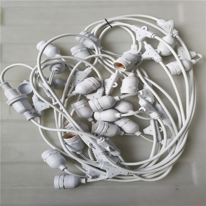 厂家批发安全防水E26灯串线国标灯串美式户外防水E27灯串电源线