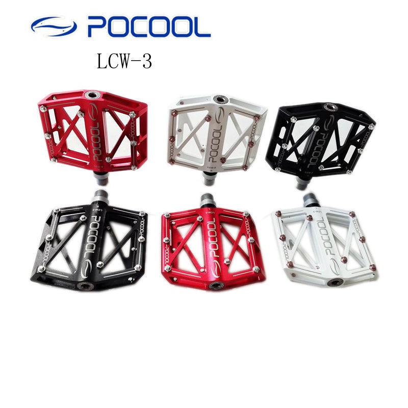 正品台湾POCOOL LCW-3跑酷山地公路自行车轴承脚踏/CNC培林脚踏