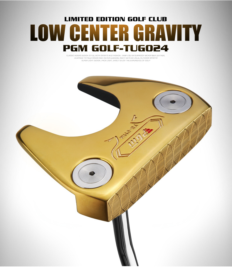 Gậy đánh gôn PGM dạng putter trọng tâm thấp, tay cầm PU lớn, thân inox không mối nối — TUG024 Vàng, TUG024 màu xanh lam chi tiết 5