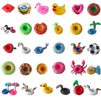 厂家直销ins现货 火烈鸟独角兽杯座 水果充气水上垫漂浮饮料杯托|ms