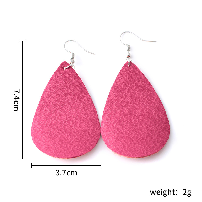 1 Pair Simple Style Water Droplets Pu Leather Women's Drop Earrings display picture 1