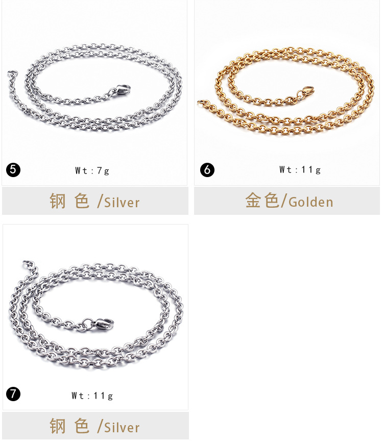 304 Stainless Steel Material PVD Coated 18K Gold Plated Geometric Titanium Steel Fashion Waterproof Non Tarnish Necklace