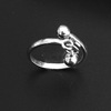 One size small bell, silver adjustable ring, South Korean goods, simple and elegant design