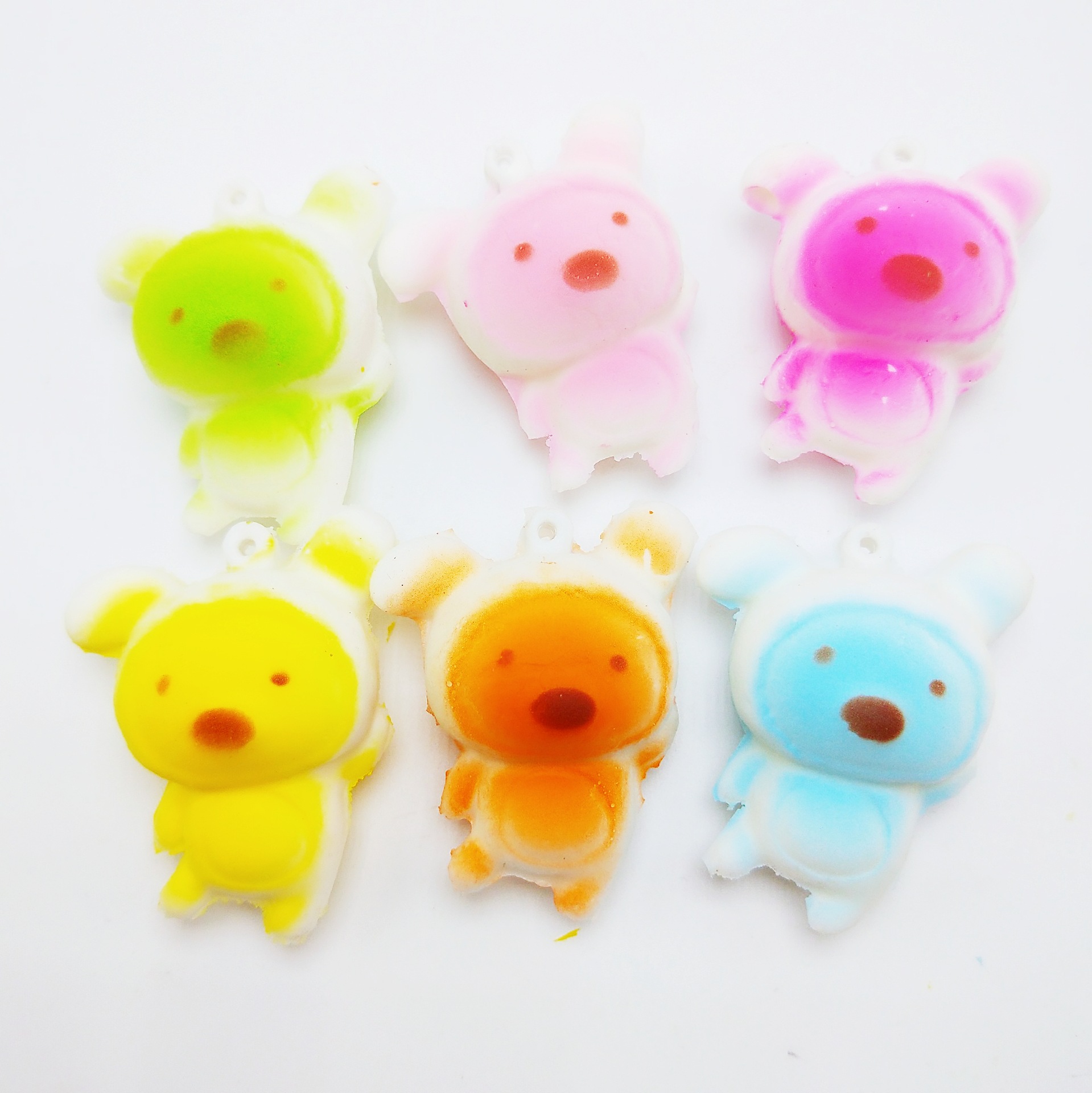 Best Sellers squishy simulation PU Bread Cake Teddy Bear mobile phone key Pendant Manufactor Direct selling