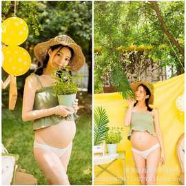 韩版影楼孕妇照服装可爱小清新妈咪照写真摄影主题服装孕妇拍照服