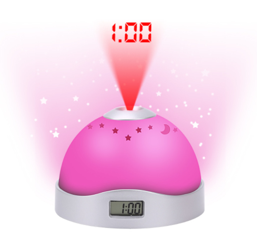 厂家批发创意魔幻七彩投影钟 升级版懒人夜光星空灯闹钟 电子投影