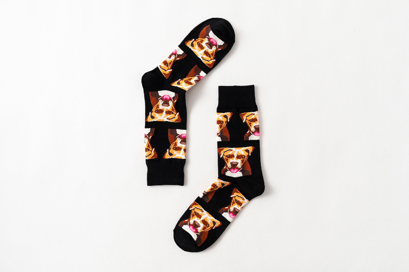 Men's Streetwear Dog Cotton Crew Socks A Pair display picture 10