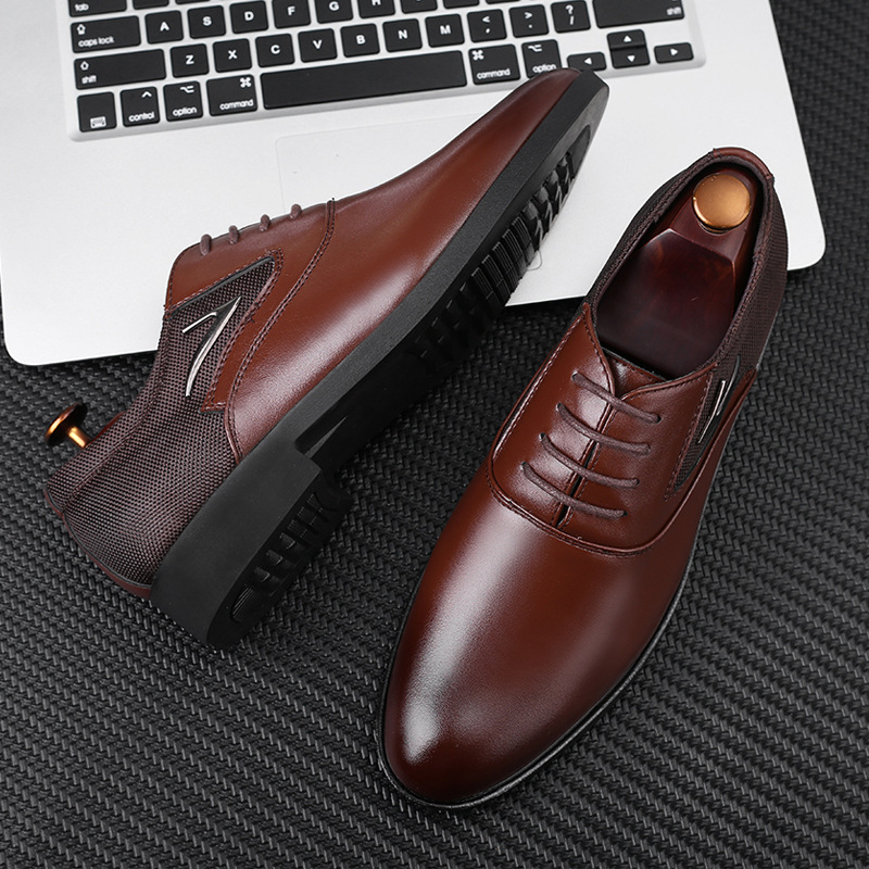 New Large Casual Leather Versatile Business Dress Men's Cover Wedding Shoes_vogvips.com