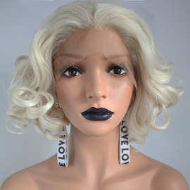 欧美化纤假发BOBO波浪卷发Synthetic Lace Front Wig 厂家直销