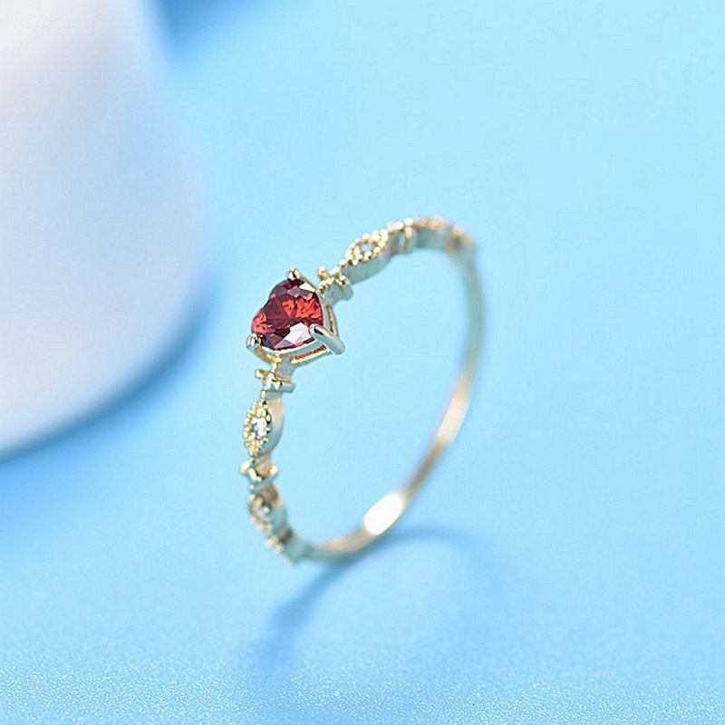 Stylish Ruby Heart Ring