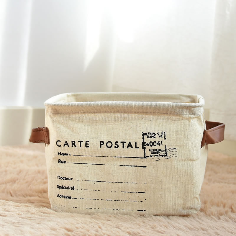 Inicio acabado de algodón y lino cesta de almacenamiento cesta de pan cesta de tela al por mayor impermeable plegable en stock 0063