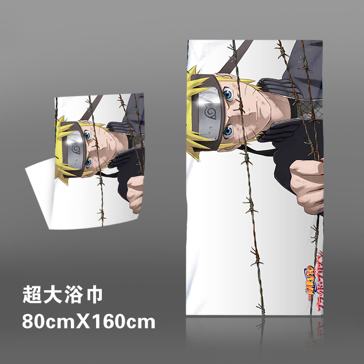 火影忍者毛巾旋涡鸣人宇智波佐助日向雏田DIY二次元定制浴巾|ms