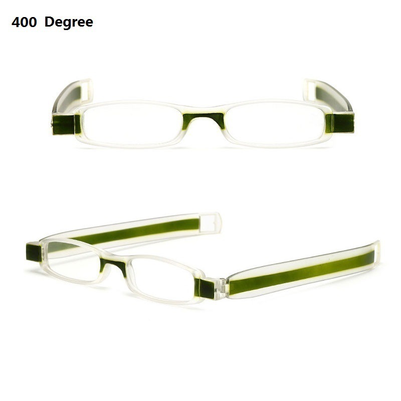（中性）360度旋转折叠老视阅读眼镜 码数->400度;颜色