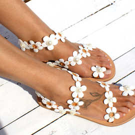 LAZADA2018外贸夏季新款罗马平底花朵套口女士大码凉鞋Fashion43