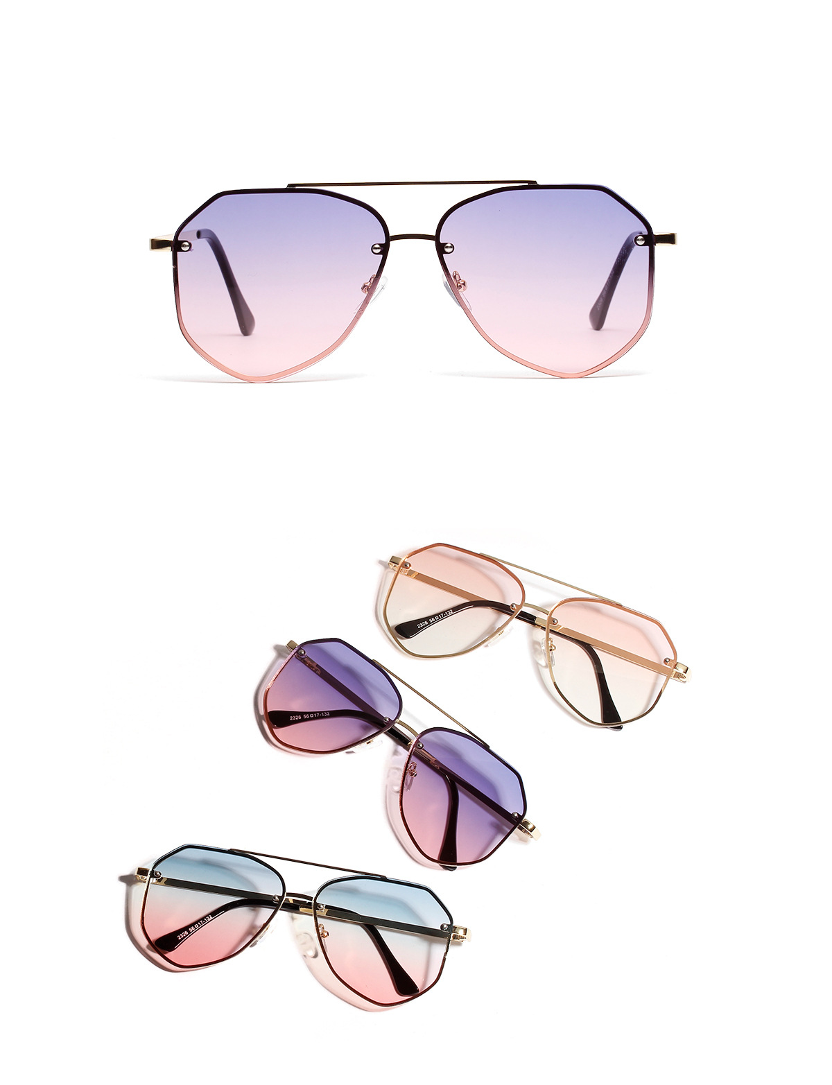 50g Weight UV400 Protection Lens Material Outdoor, Travel, Party, Fishing Occasion Women'S, Men'S, Unisex Gender Elegant, Glam, Hip-Hop, Retro, Vintage Style, Fashion, Sweet, Simple Style, Sports Style Grey&Pink, Grey, Pink, Purple, Blue, Transparent, Gold, Silver Color Elegant Glam Hip-Hop UV400 Protection Women's Sunglasses 无