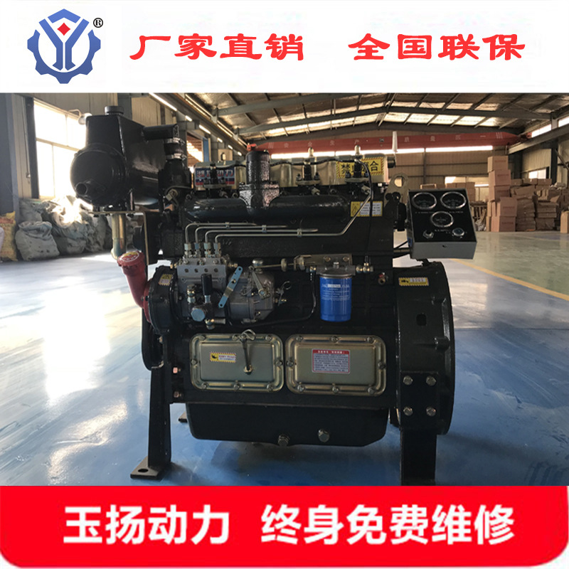 潍坊ZH4100船用柴油机 可配125齿轮箱 50马力海淡水冷却四缸船机