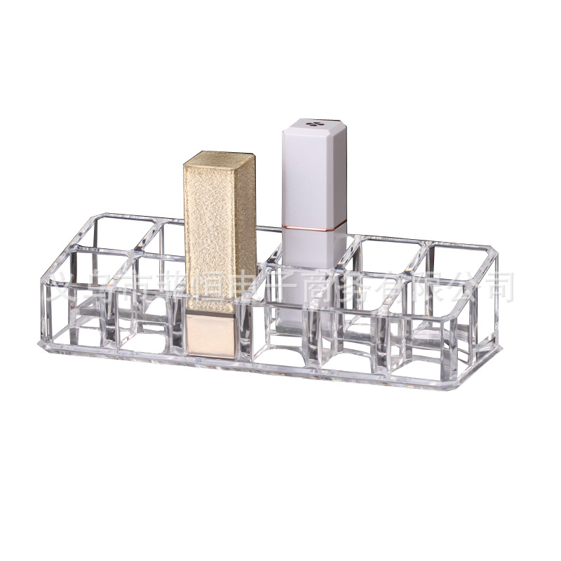 12孔亚克力口红架 格子展示架 唇膏小化妆品收纳盒展示架彩妆