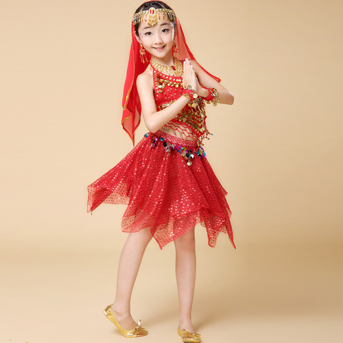 New Children's Indian Dance Costumes for Children's Day, Belly Dance Girls' Performance Costumes, Tianzhu Girls' Performance Costumes
