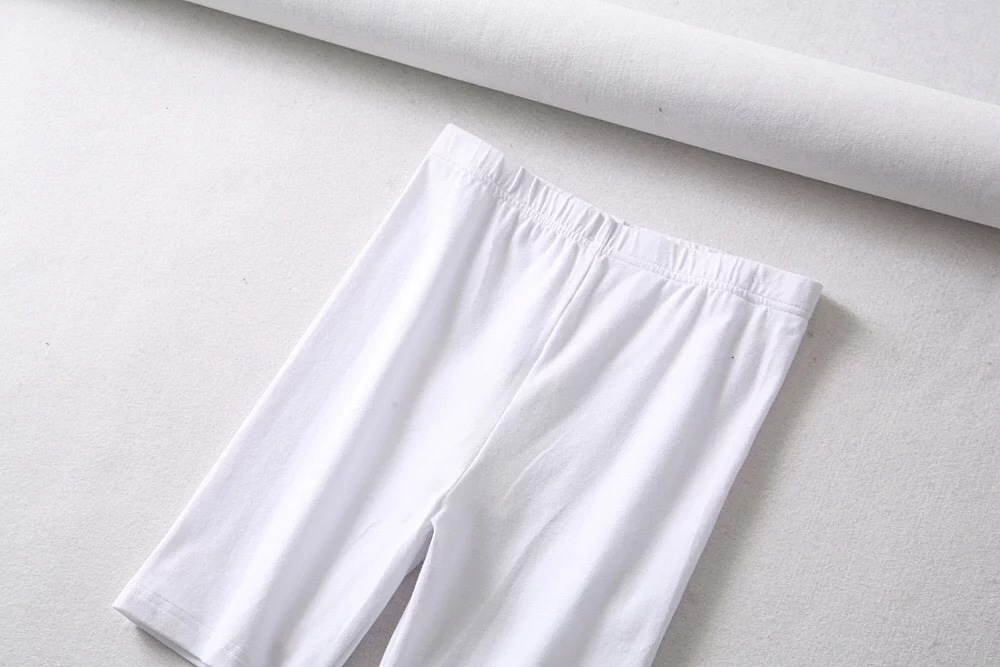 pantalones de cinco puntos de cintura alta de color sólido NSAC15014