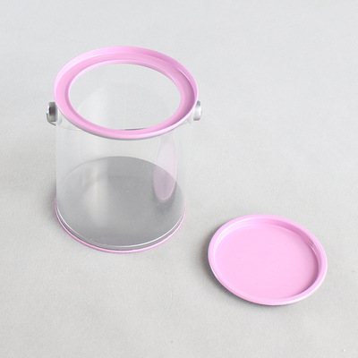 厂家定制logoPVC圆筒包装PET饼干筒圣诞彩色圆筒盒烘焙蛋白糖圆盒|ru