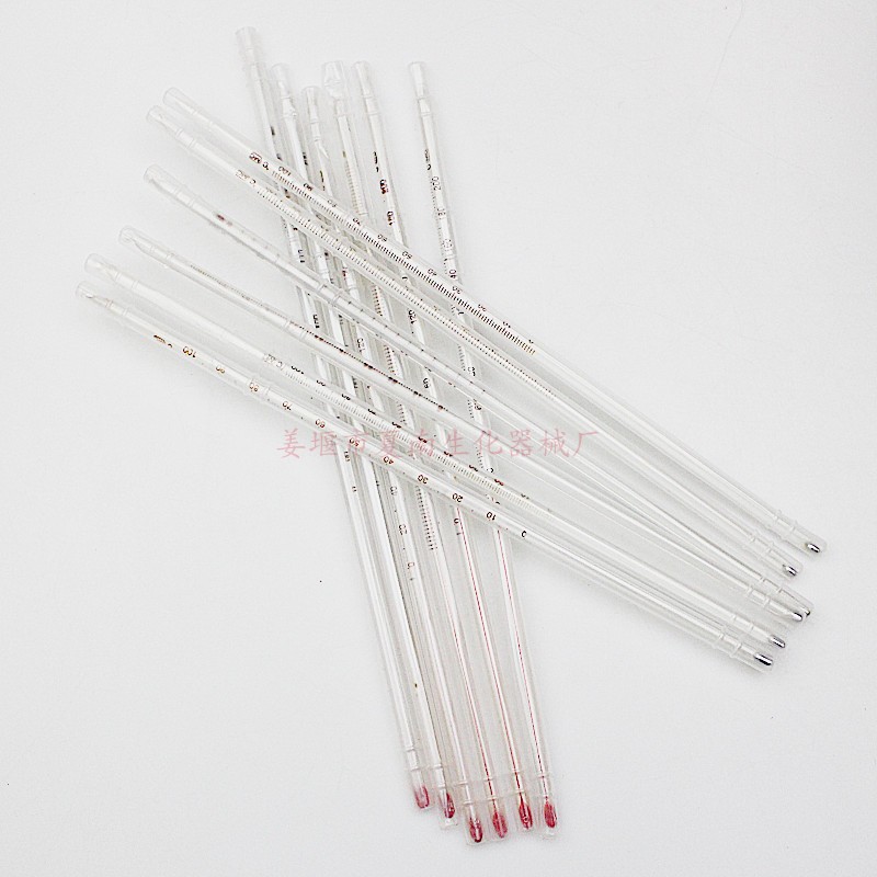 玻璃棒式温度计 家用玻璃温度计 红水工业农业 水温计0-100