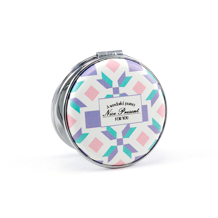 Creativo lindo moda ronda princesa pan espejo portátil bolsillo maquillaje espejo portátil belleza espejo personalizado