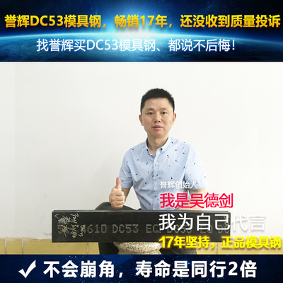 Yu Hui DC53 Mold steel Light board world 500 Kyocera continuity 6 years Dongguan Purchase dc53 Cold work die steel