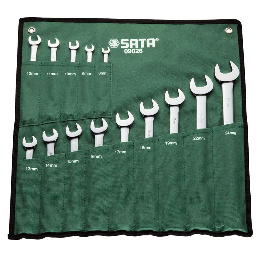 Sata/世达14件套 公制全抛光两用扳手 梅开扳手套装09026