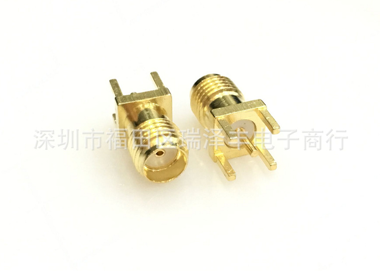 RF射频头180度SMA-KE KHD母直插PCB板镀金座子同轴连接器
