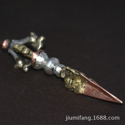 西藏佛教用品金刚杵金刚橛法器三色铜尼泊尔手工