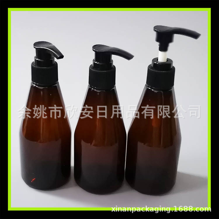 棕色压泵瓶200ml洗发水瓶宠物洗液瓶200ml化妆品分装瓶卸妆水压瓶