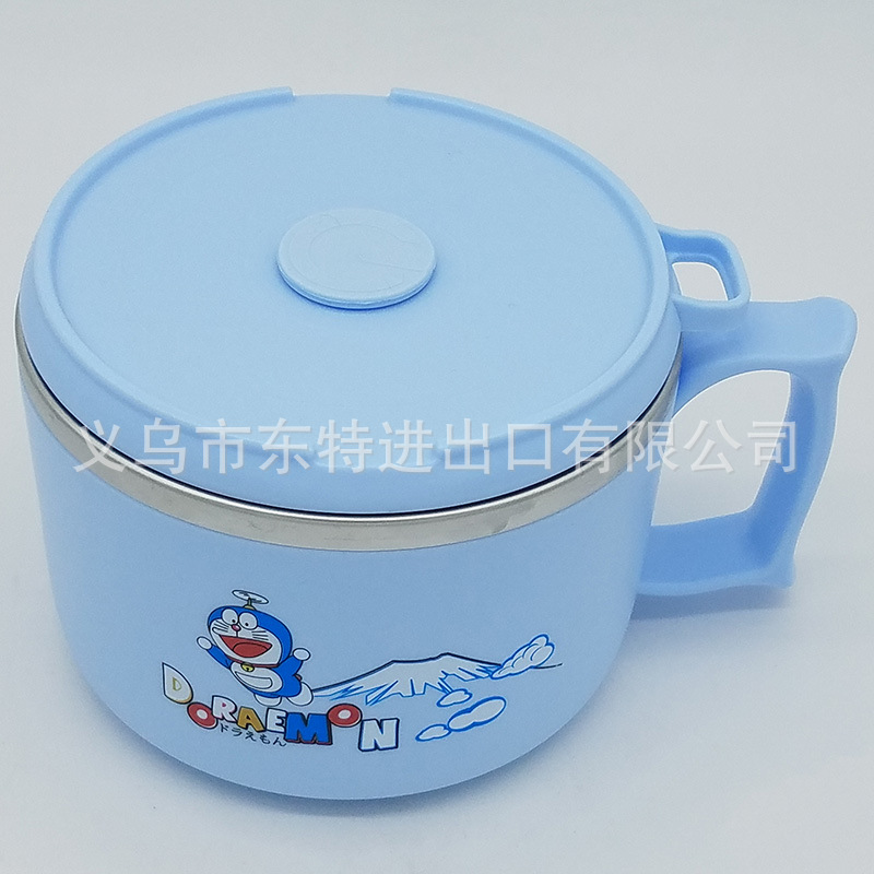 Factory direct sales of stainless steel 304 lunch boxes, cartoon covered instant noodle bowls, insulated fast food cups, heat-resistant student lunch boxes detail image 4