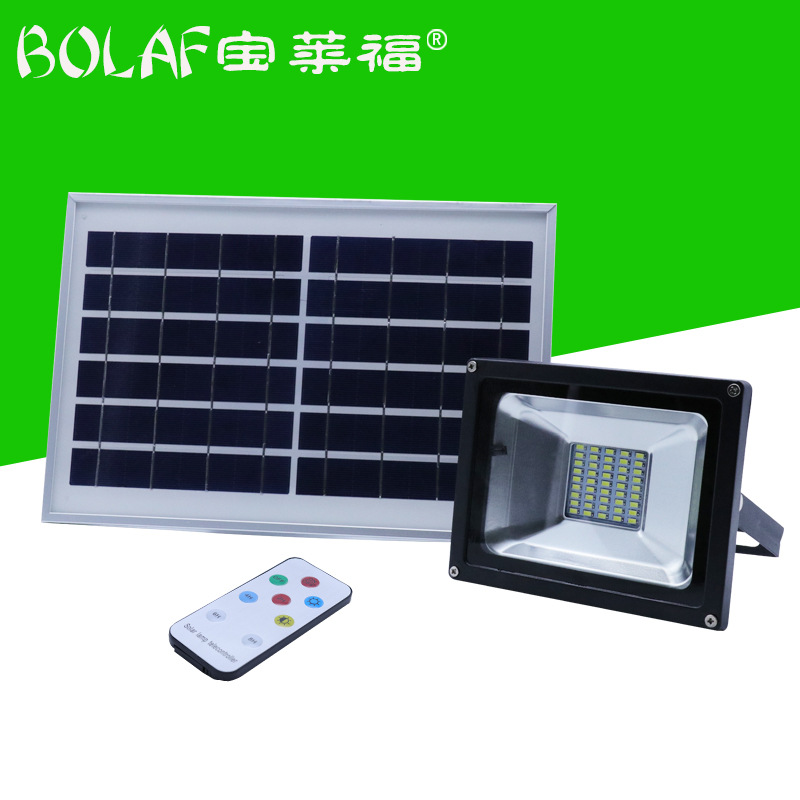 led太阳能灯户外50w防水投光灯家用室内外新农村乡村庭院灯路灯