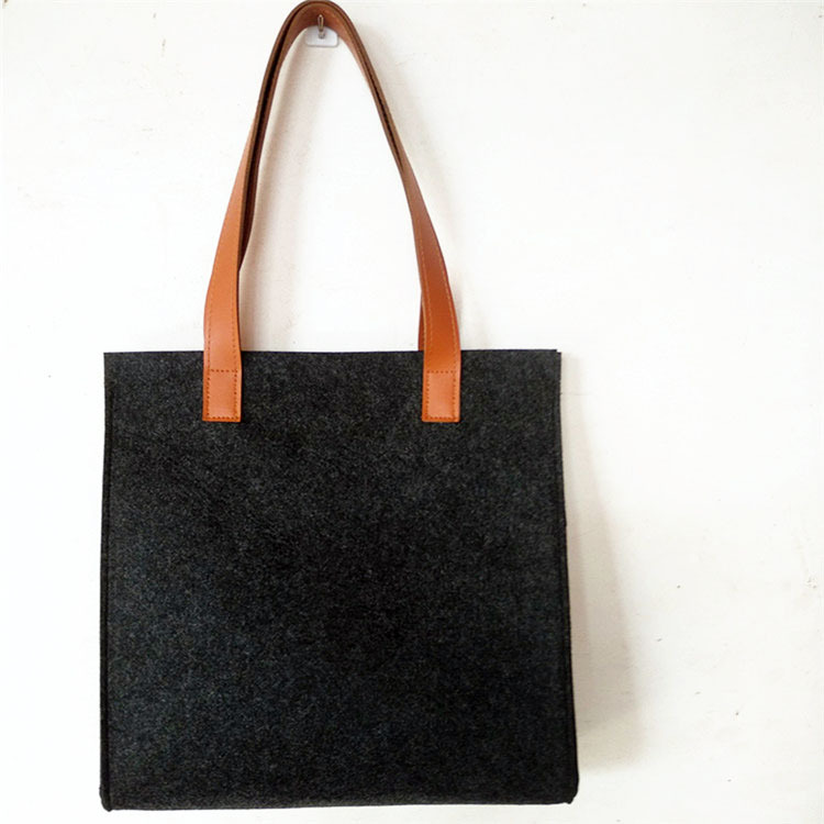 时尚毛毡手提袋子潮流毛毡手提包新款毛毡包logo