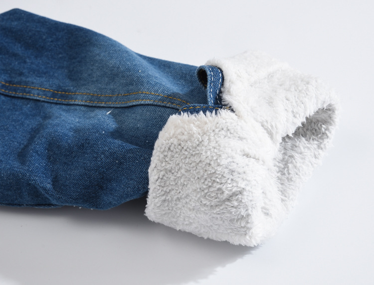 Herrenbekleidung Herren Winter Lammfell Blau Jeansjacke Slim Fit Langarmjacke Plus Samt Denim Top Jugend_voghion.com