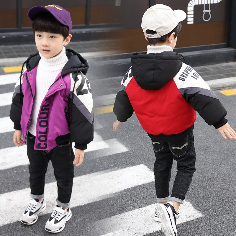 童装手塞棉服外套冬款2018新款男童时尚儿童冬装加厚保暖连帽棉衣