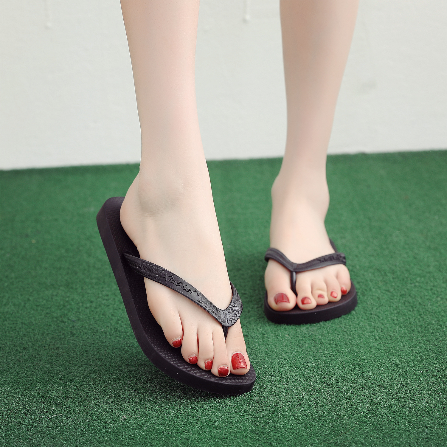 2022 Summer style PVC Slipper girl Solid Sandy beach lovers flip flops