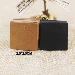 100 pieces 2.5x2.5cm square tags available in black/dark brown, small and elegant gift tags