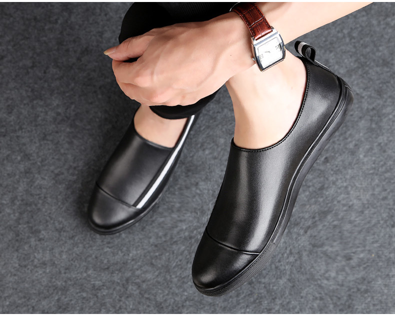 Chaussures pour hommes Été Nouvelles chaussures en cuir de vache pour hommes Chaussures décontractées à la mode coréenne Chaussures grande taille_voghion.com