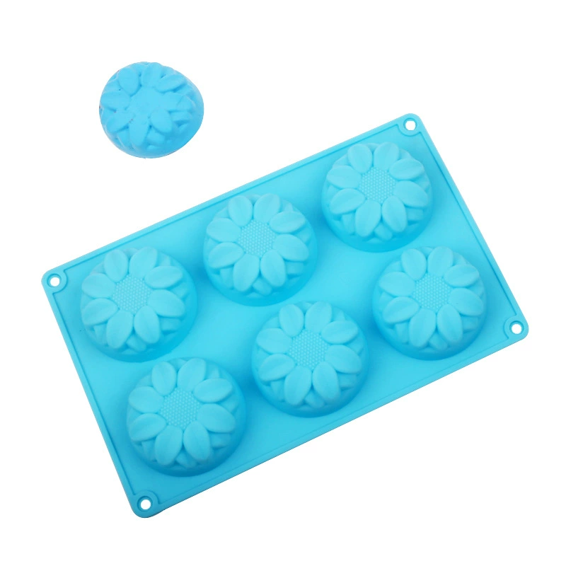 DIY инструмент для выпечки Пищевая термостойкость 6 отверстий цветок силиконовая форма для торта