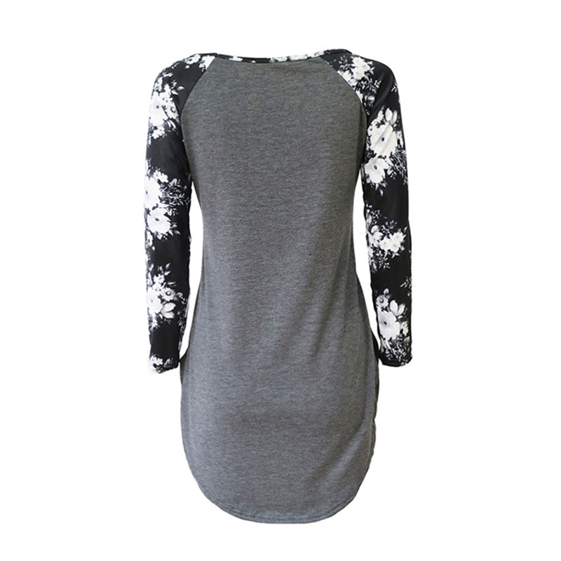 Womens Irregular Hem T Shirt 3 4 Sleeve Round Neck Casual Style Spring Collection Wholesale Available
