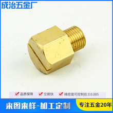 温州厂家专业生产非标铜螺丝 一字六角头螺丝各种规格铜件加工
