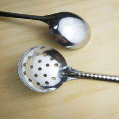 Stainless steel hot pot spoon, soup ladle, mesh long handle, household, restaurant, hotel, kitchen, rice spoon, soup scoop, oil grid